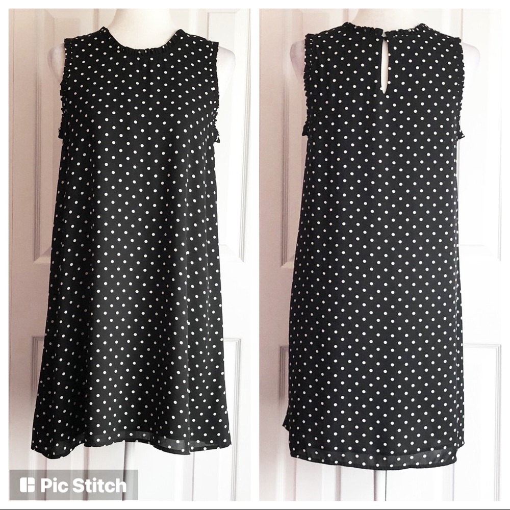Katherine Barclay Montreal Black Polka Dot Mini Shift Dress 4